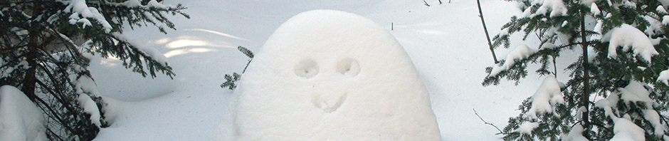 A face created in a snow formation along the Catamount Trail north of Bolton Valley Ski Resort in Vermont