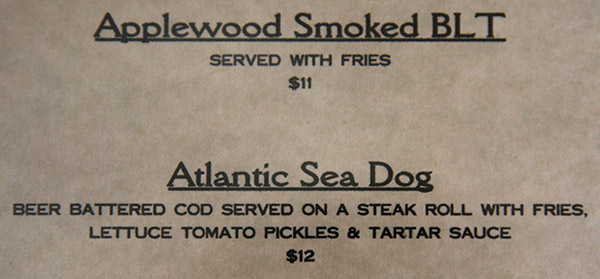 An image of some menu items from the Jay Village Inn & Restaurant menu in Jay, Vermont 