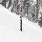 An image showing a measurement of 29 inches of powder in the KP Glades area of Bolton Valley Ski Resort in Vermont