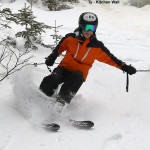 An image of Ty skiing the Kitchen Wall area of Stowe Mountain Resort in Vermont