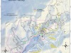 A map of Bolton Valley's Nordic and Backcountry Network with more than two dozen glades listed.