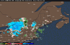 Northeast Intellicast colored radar for the morning of March 13th