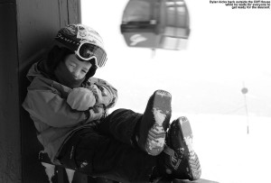 Dylan kickin' back at the Cliff House atop the Gondola at Stowe Mountain Resort in Vermont