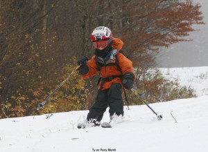 Image of Ty skiing