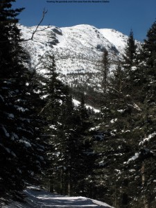 Image of the Chin of Mt. Mansfield and the Stowe gondola