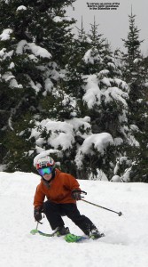 An image of Ty on The Jet carving through some of the recent snow that fell on Jay Peak Ski Resort in Vermont