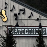 An image of the sign on the side of the Matterhorn bar and restaurant in Stowe, Vermont