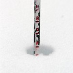 An image of the snow depth in the Bypass Chutes at Stowe Mountain Ski Resort in Vermont
