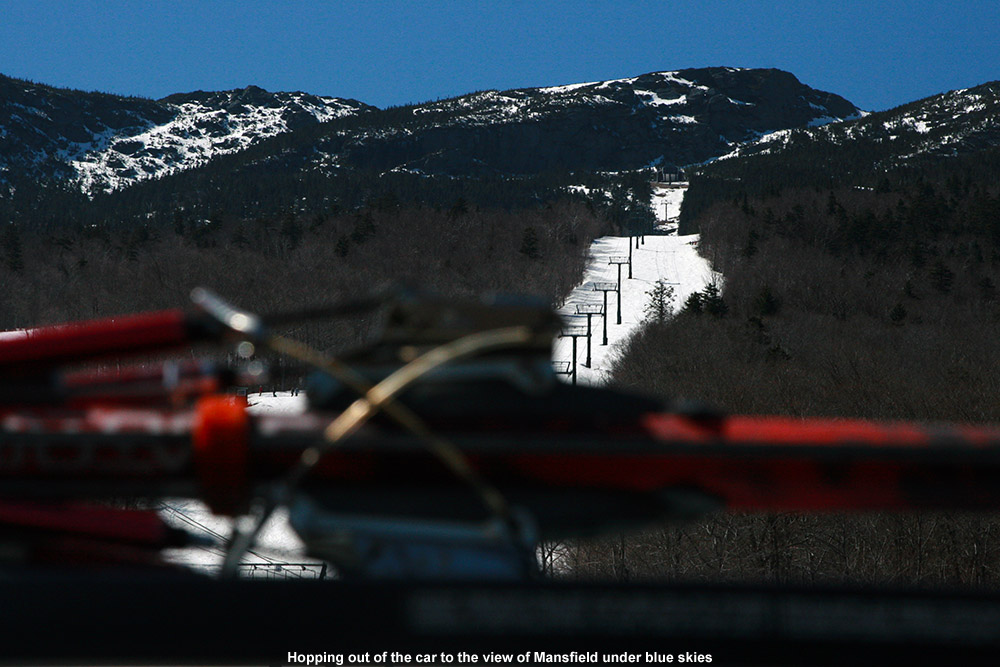 An image of the Gondola area at Stowe Vermont below Mt. Mansfield from the Midway parking lot