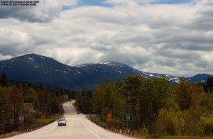 An image of the Presidential Range in New Hampshire from the west