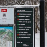 An image of the status board for the chain lifts at Stowe Mountain Ski Resort in Vermont