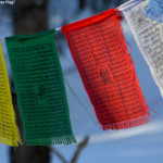 An image of prayer flags at the top of the Prayer Flag trail in the backcountry network at Bolton Valley Ski Resort in Vermont