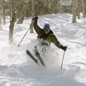 An image of Ken skiing Angel Food at Stowe Mountain Resort in Vermont