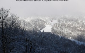 An image of the some of the trails in the Gondola area at Stowe Mountain Resort in Vermont