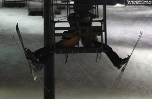 An image of Ty and Dylan sitting on the Mid Mountain Chairlift at Bolton Valley Ski Resort in Vermont