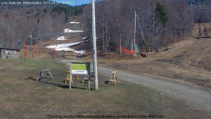 An image from the Web Cam at Bolton Valley Ski Resort in Vermont in early May