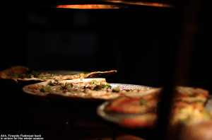 An image of pizza at Fireside Flatbread at Bolton Valley Ski Resort in Vermont
