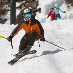 An image of Ty skiing the Gondolier trail at Stowe Mountain Resort in Vermont