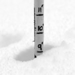 An image showing the depth of snow from a November snowstorm at Bolton Valley Ski Resort in Vermont