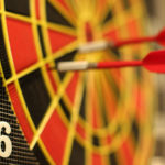 An image of the dart board outside the James Moore Tavern at Bolton Valley Ski Resort in Vermont