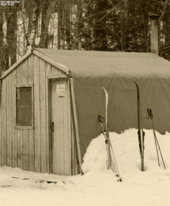 An image of a hut along the Burt Trail at Stowe Cross Country Center at Stowe Mountain Ski Resort in Vermont