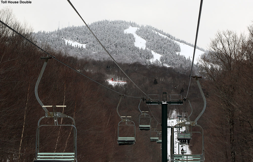 An image of some of the trails at Stowe Mountain Resort in Vermont from the Toll House double chair