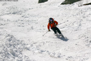 An imae of Rob skiing Hillman's Highway on Mt. Washington in New Hampshire