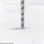 An image of the depth of the powder in the Ridge Glades area at Stowe Mountain Resort