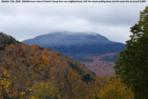 An image showing Camel's Hump in Vermont with the first snows of the 2018-2019 winter season in the Green Mountains