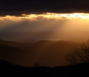 An image of afternoon light from the top of Bolton Valley Ski Resort in Vermont
