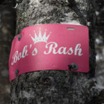An image of the "Bob's Rash" sign in the Bench Woods are at Stowe Mountain Ski Resort in Vermont