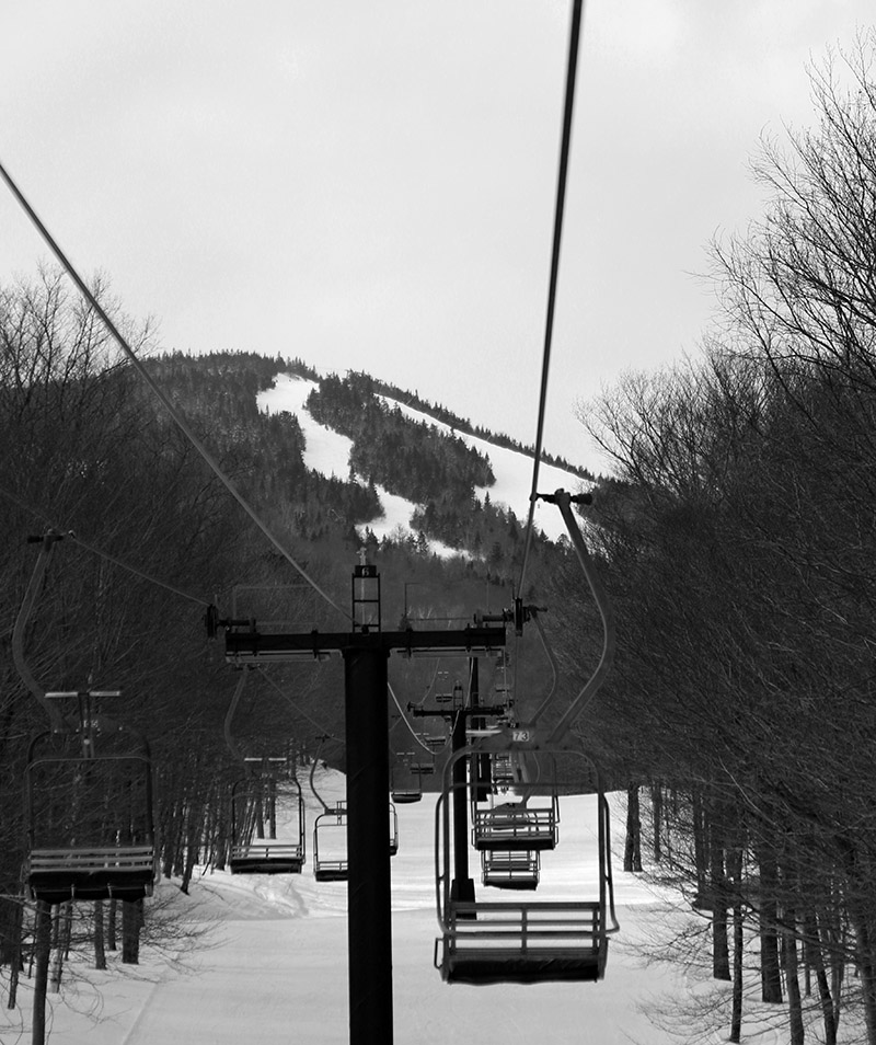 An image of some of the trails on Mt. Mansfield from the Toll House Chairlift at Stowe Mountain Resort in Vermont